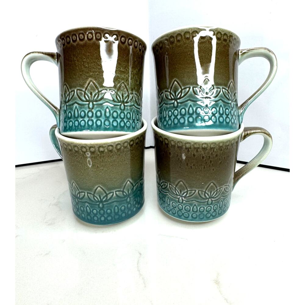 Set of 4 Carefree Calypso China by Syracuse Montego Coffee Mugs Trinidad